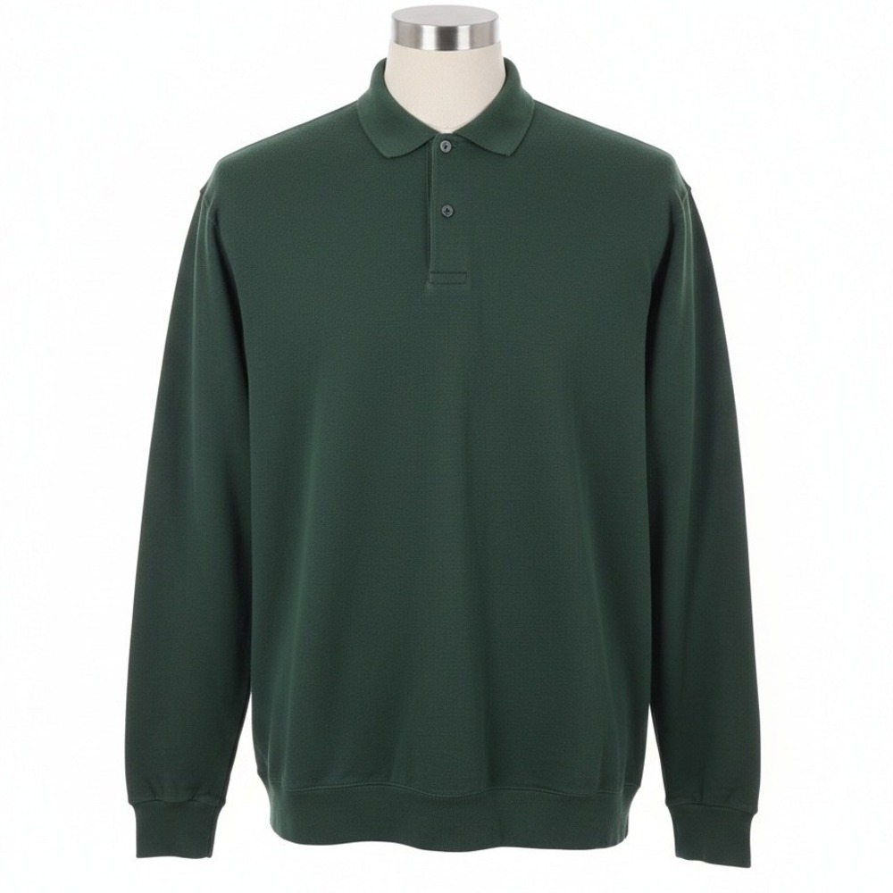 Fruit Of The Loom Mens XXL Green Polo Pullover Sweatshirt Vintage Retro Casual